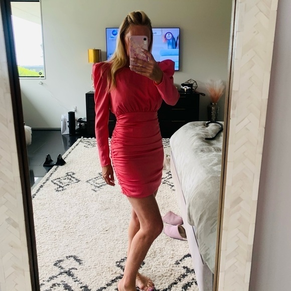 Revolve NBD Bekah Long Sleeve Ruched Mini Cocktail Dress - Picture 2 of 11